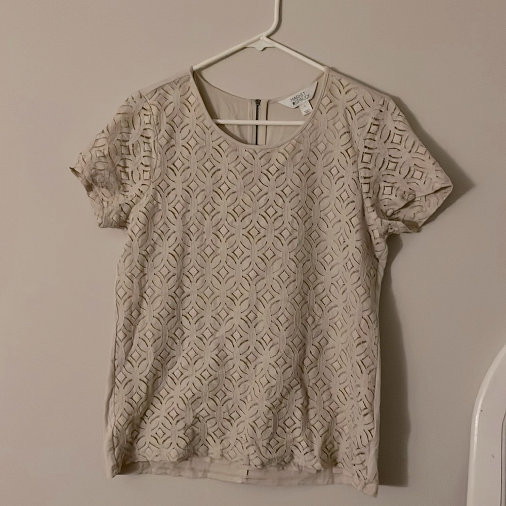 Beautiful short sleeve lace layered shirt